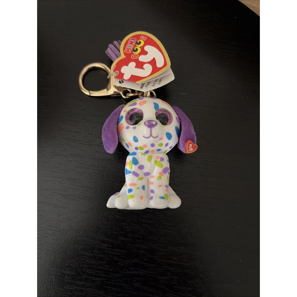 TY Beanie Mini Boos Vinyl Figure Collectible Key Clip - DARLING the Dog (2 inch)